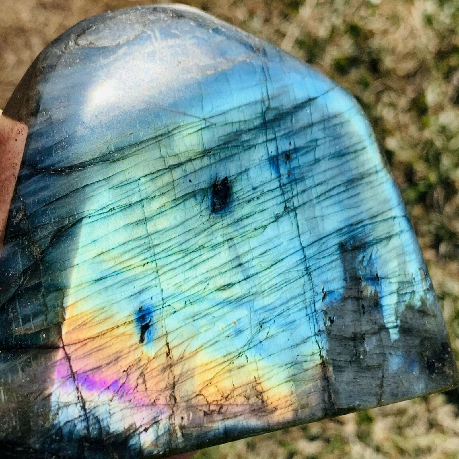 LABDIPhome decoration 1pc Natural Labradorite Quartz Crystal Spectrolite Suitable for Home Full of texture