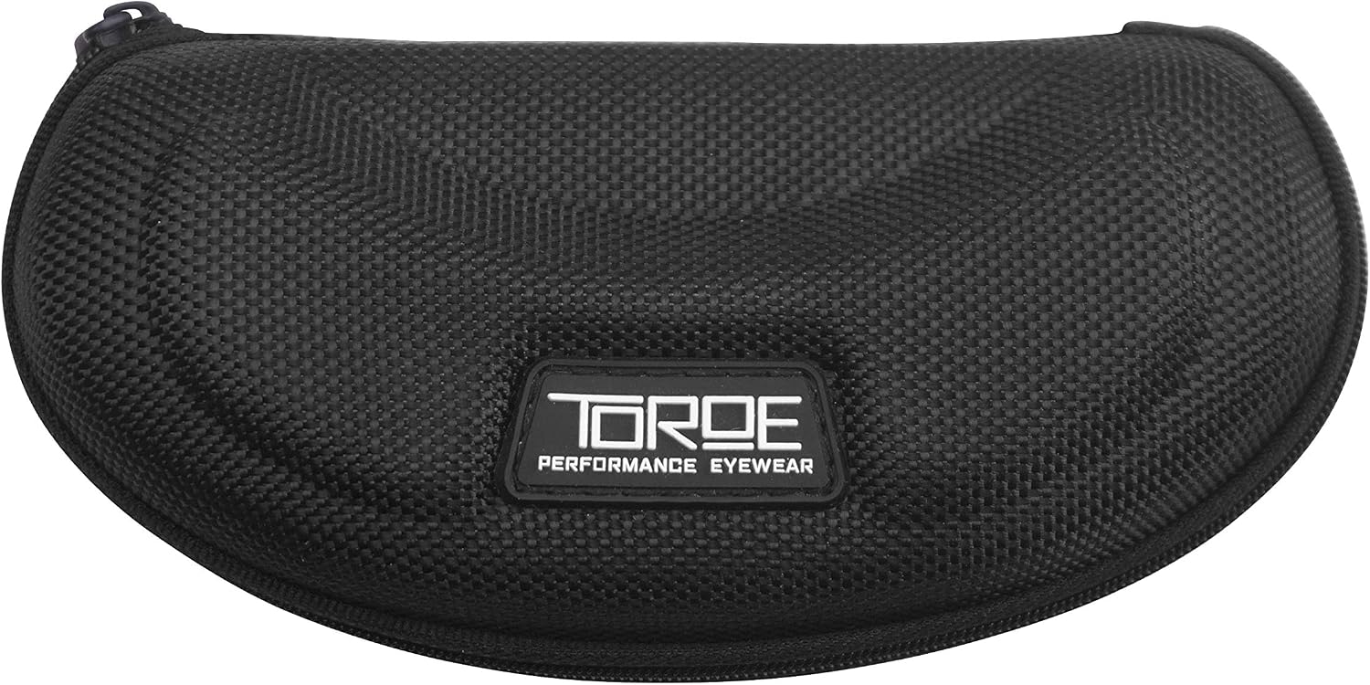 TOROE Eyewear Lightweight Semi Hard Sunglasses Case with Rubber, Coil Zipper - Black, Blue, Green