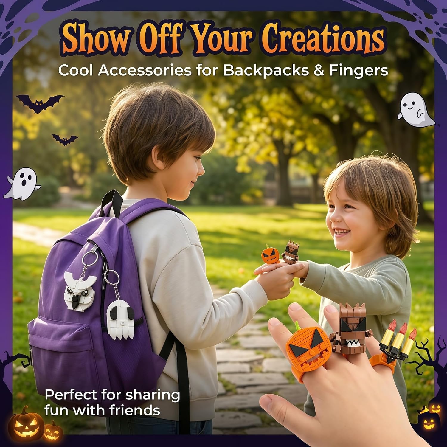 Halloween 20-Day Countdown Building Set,2-in-1 Pendant & Ring Toy for Kids image 5
