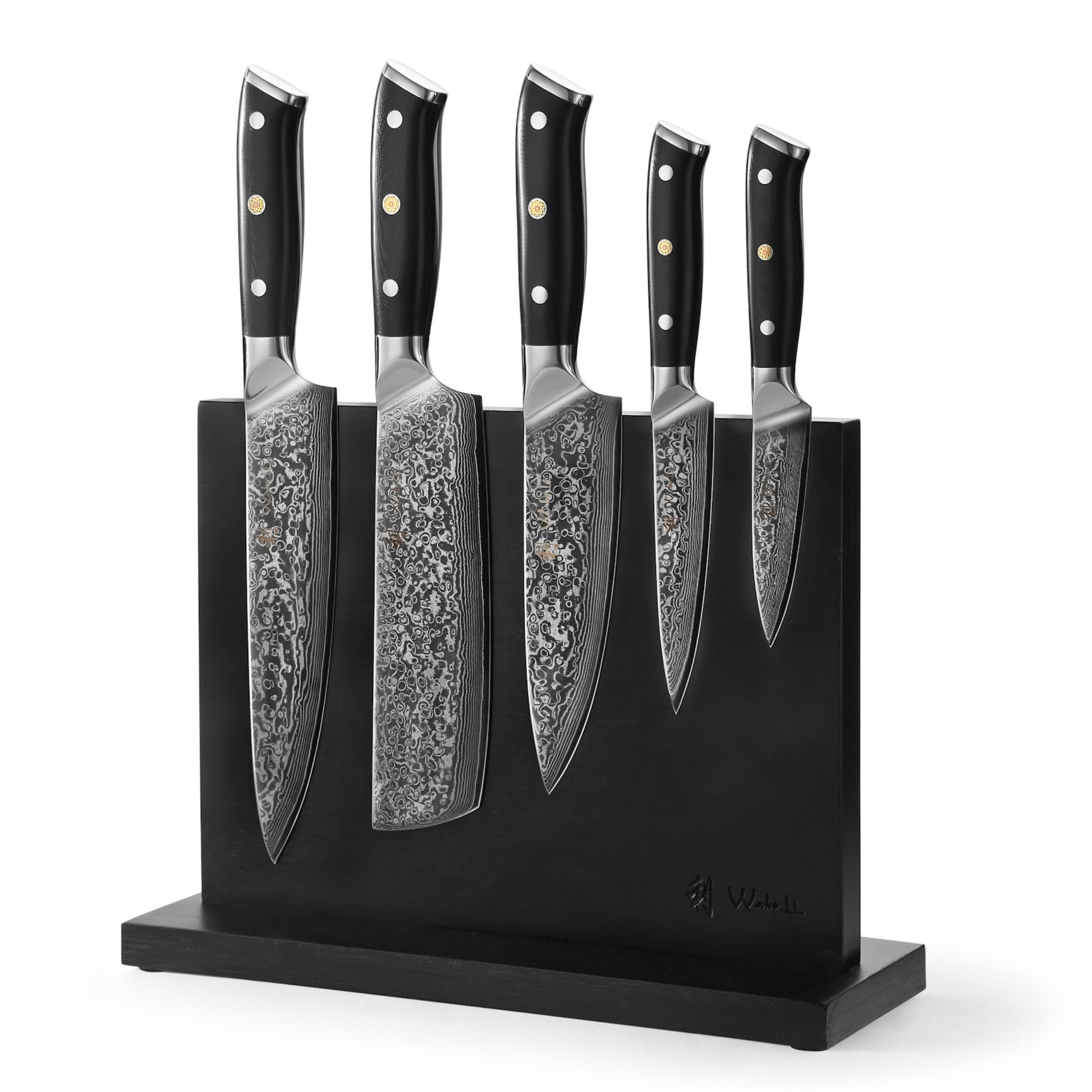 Wakoli Elite Damastmesser-Set – Profi Küchenmesser Set mit VG10-Damaststahl, 67 Lagen