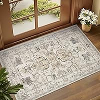 Vista 71 de jinchan Tapete de pasillo o cocina lavable, de época, reverso de hule antideslizante, ultradelgado, floral, para dormitorio, baño, lavandería y sala