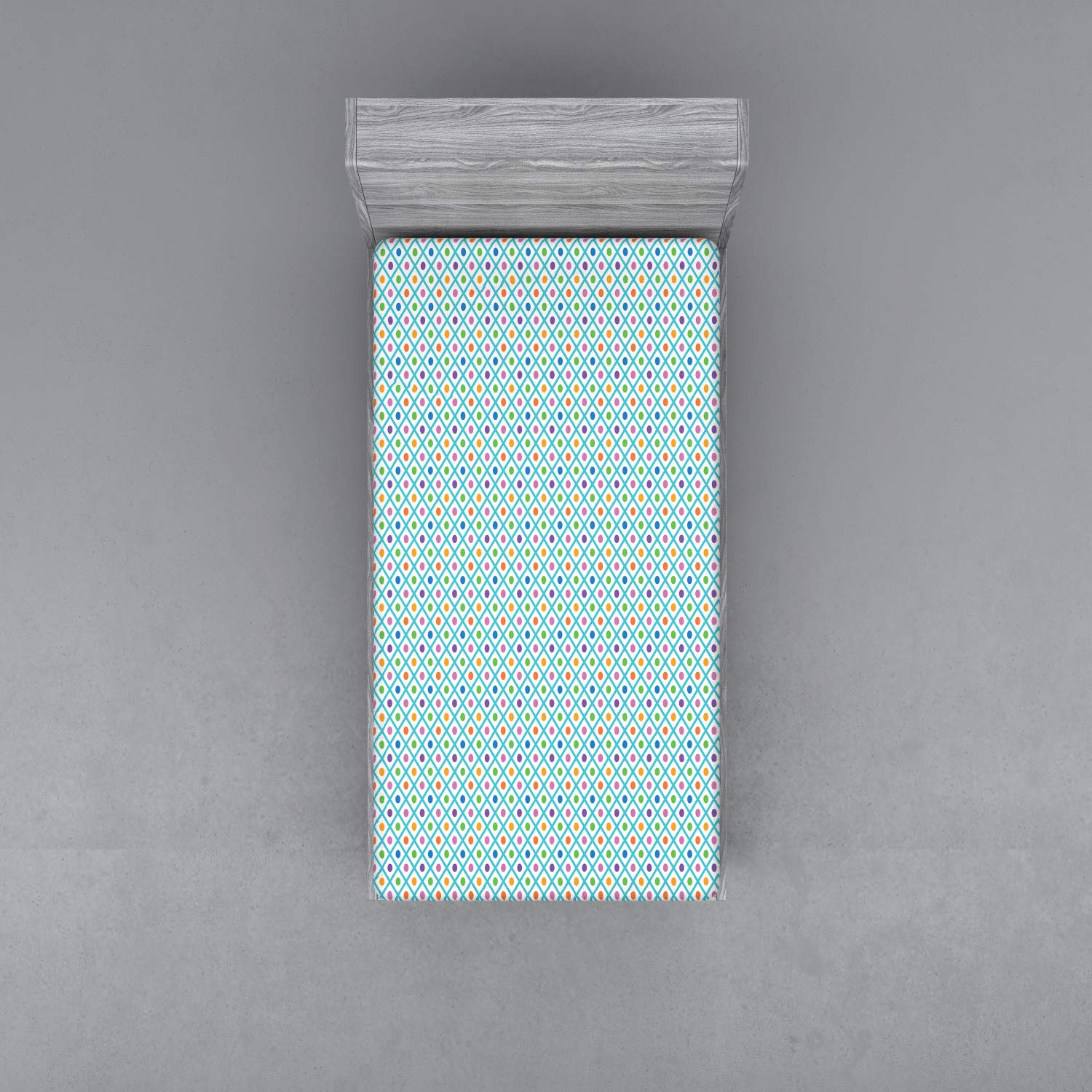 ABAKUHAUS Lenzuolo Con Angoli 90x200 Cm - Motivo Africano Frecce - Morbido Microfibra Con Tasca Elastica Tutto Intorno - Giallo, Azzurro, Grigio - 4
