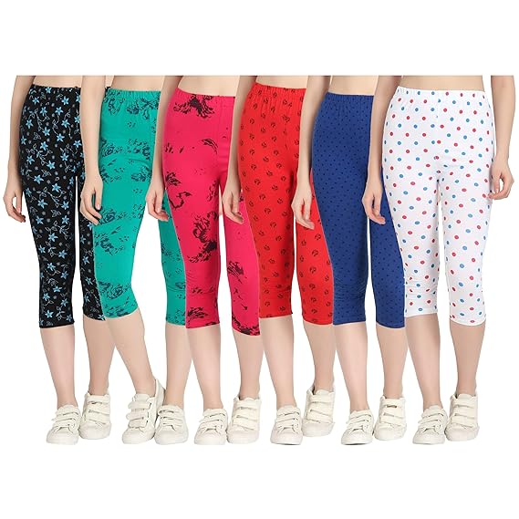 Printed Capri for Womens/Girl Pack of 6