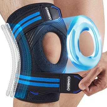 CAMBIVO Knee Brace for Knee Pain with Side Stabilizers for Women and men, Compression Knee Support with Patella Gel Pads, Relief Meniscus Tear, ACL, MCL, Arthritis -Relief Restore Series Large