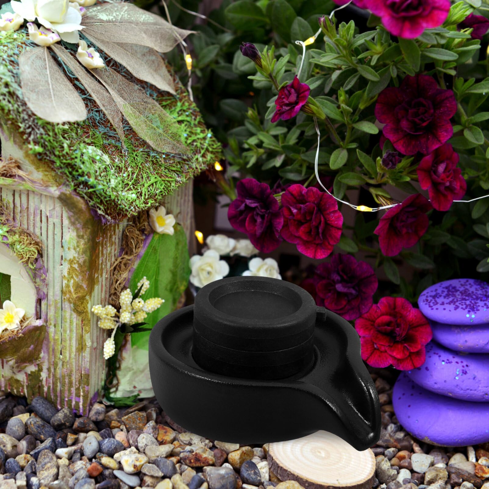 Fontana Decorativa Pietra Con Mulino Per Pesci Accessorio Per Acquario Per e Balconi Stile Creare Atmosfere Rilassanti