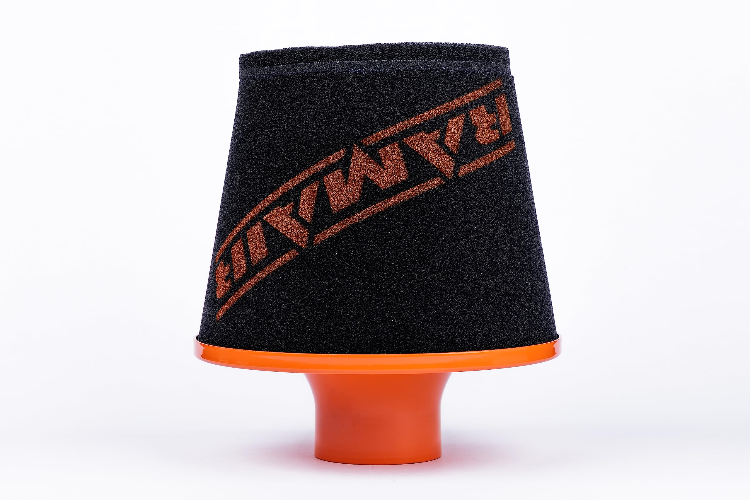 Ramair Orange Aluminium Induction Foam Air Filter Universal 90Mm Od Neck