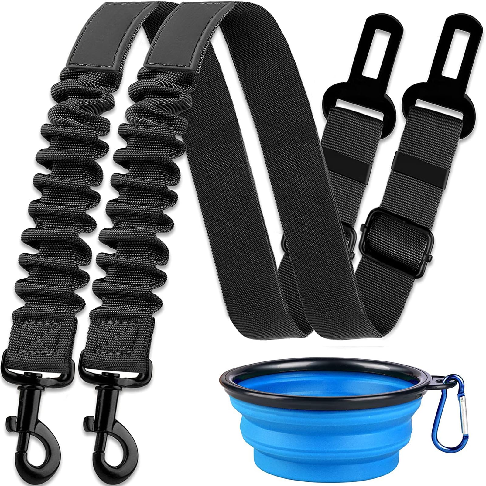 Luncpcihe Dog Seat Belt,2-Piece Set Retractable Dog Car Seatbelts Adjustable Pet Seat Belt for Vehicle Nylon Pet Safety Seat Belts Heavy Duty & Elastic & Durable Car Harness for Dogs