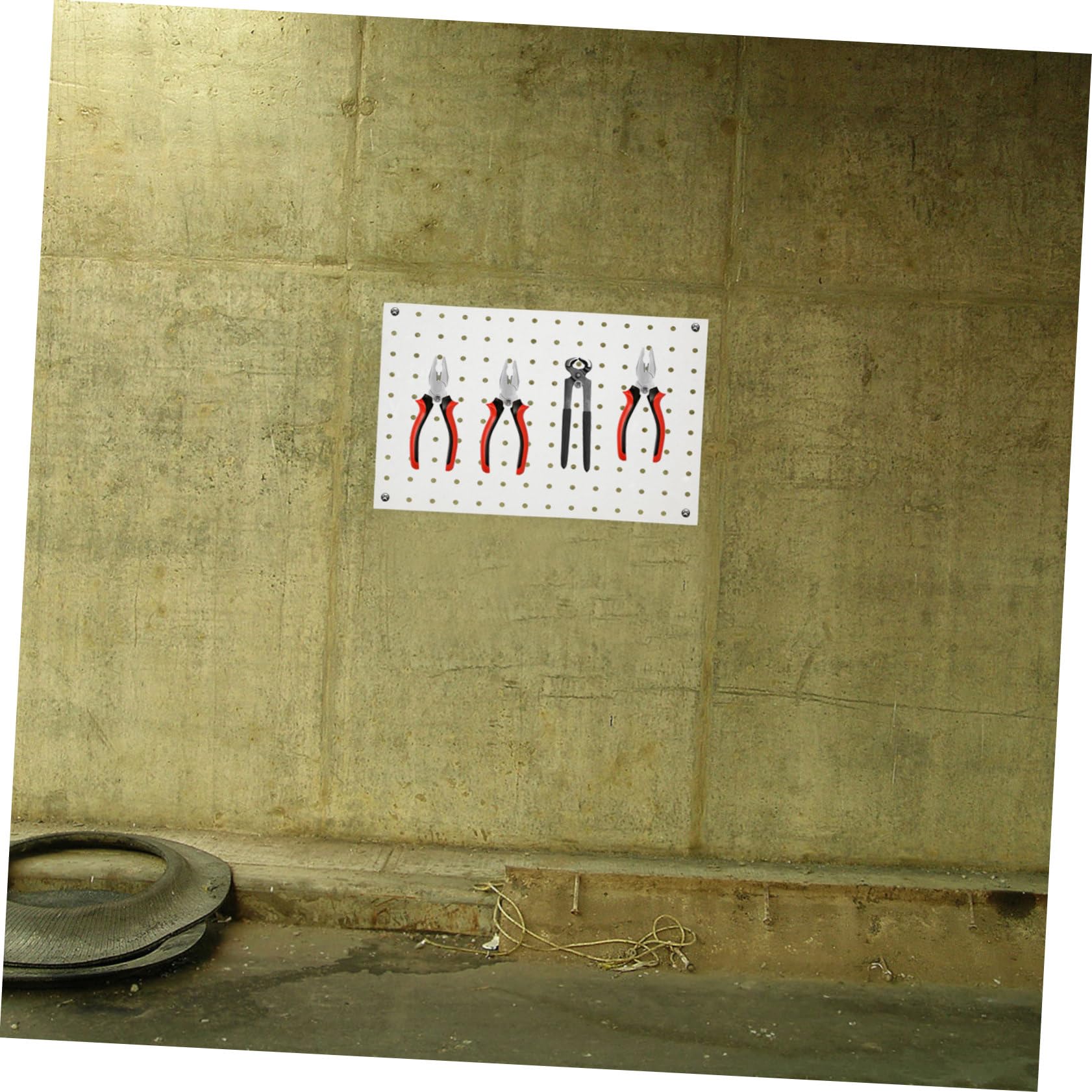 SHINEOFI Wandmontiertes Metall Pegboard Panel für Garagenwerkzeuge Vielseitiges Aufbewahrungssystem für Werkbänke und Werkstätten Effiziente Werkzeugorganisation Weißes Design