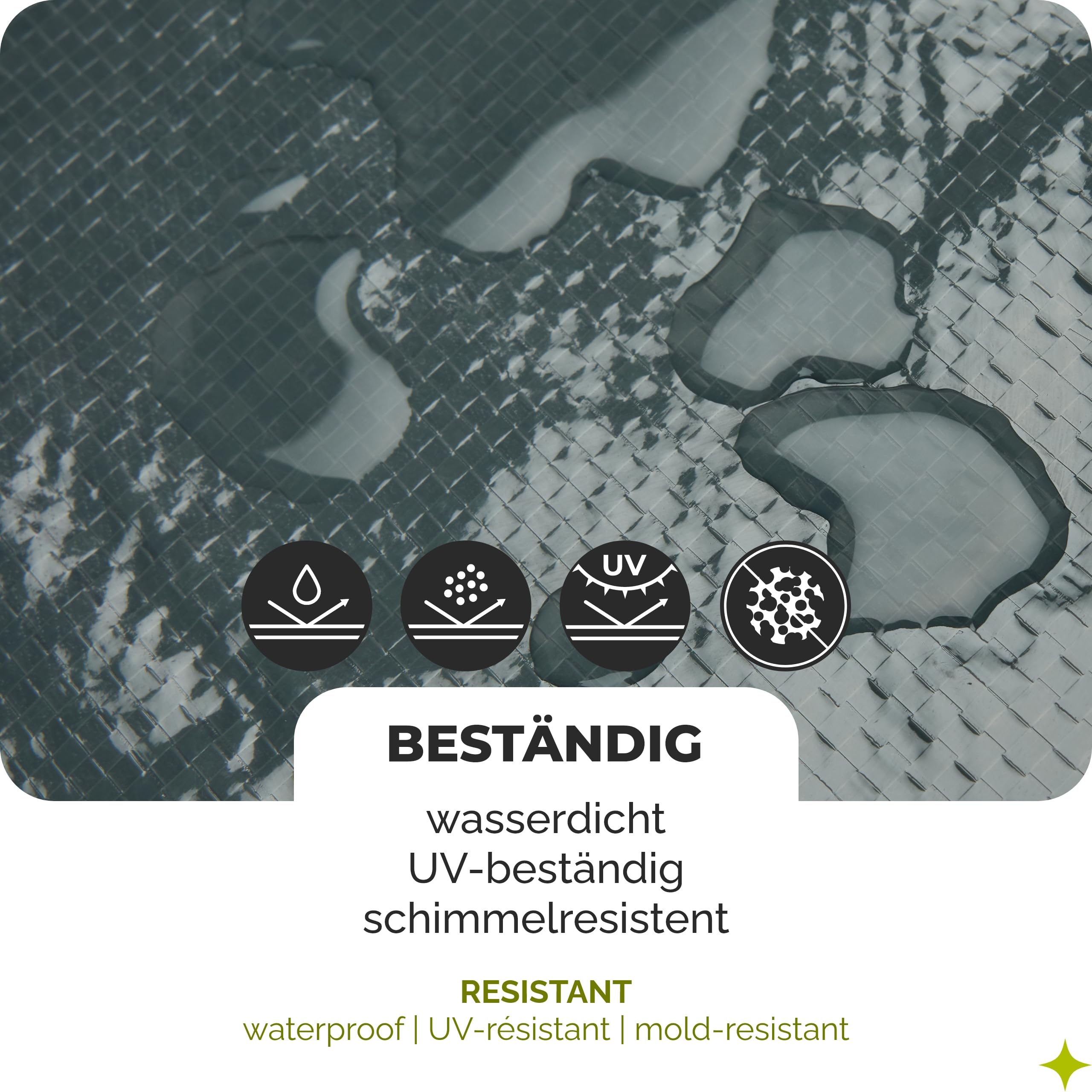 Garronda Bâche de Protection Exterieur Imperméable 3x3 m 120g/m² GD-0162 | Bâche à Oeillets, Tres Résistante, PP Tissé, Réutilisable, Anti-UV pour Bois Jardin Camping Remorque Voiture Piscine Chantier