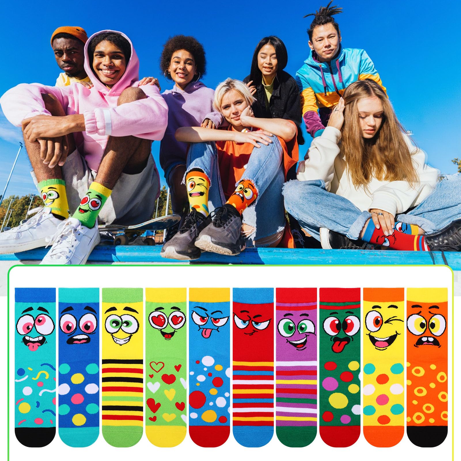 Calcetines divertidos de algodón 5 pares multicolor cómodos transpirables regalo Navidad