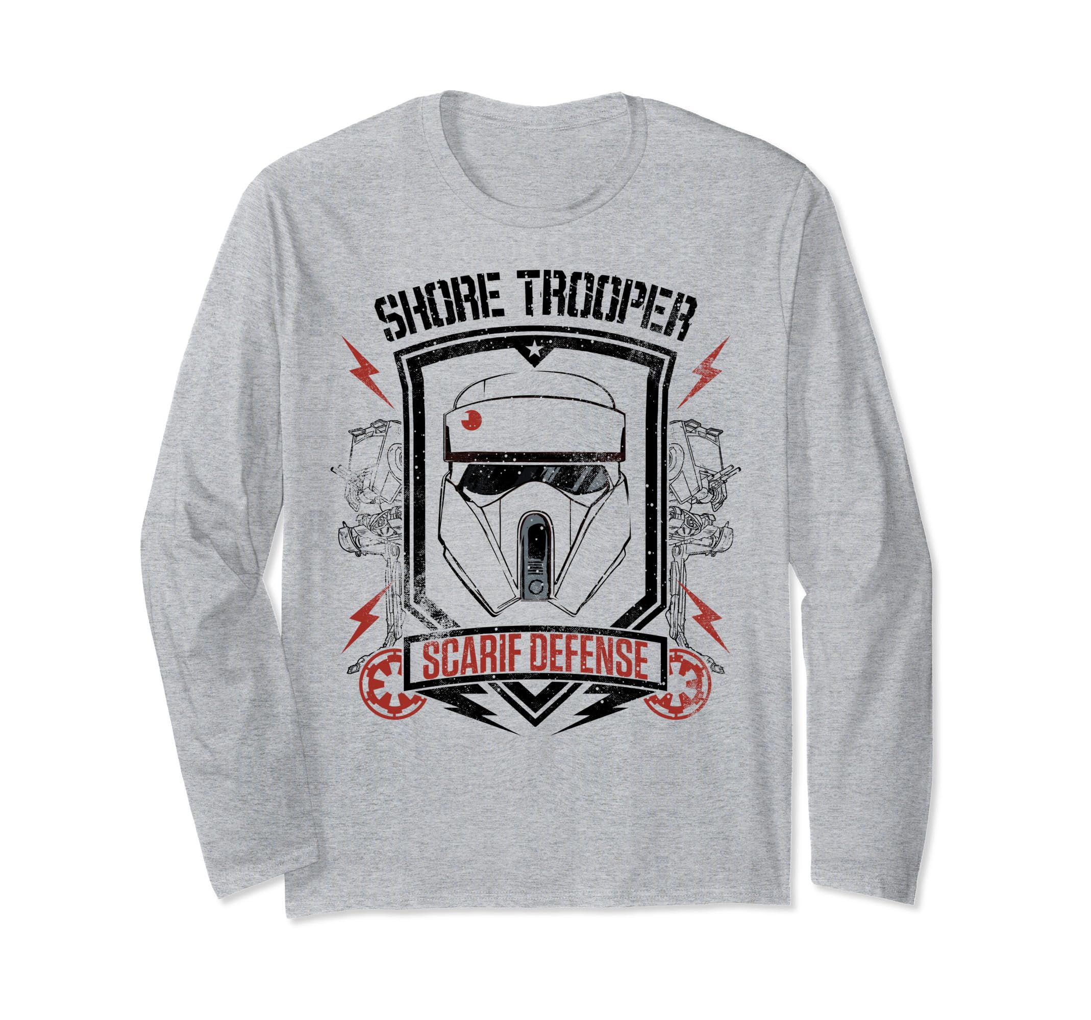 Star Wars Rogue One Shoretrooper Scarif Defense Long Sleeve T-Shirt, Grey