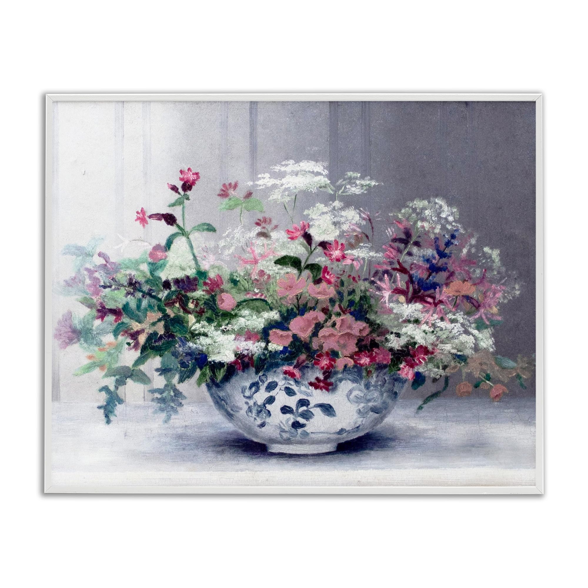 'Painterly Elegant Blooms Vase'| Framed Giclee Art
