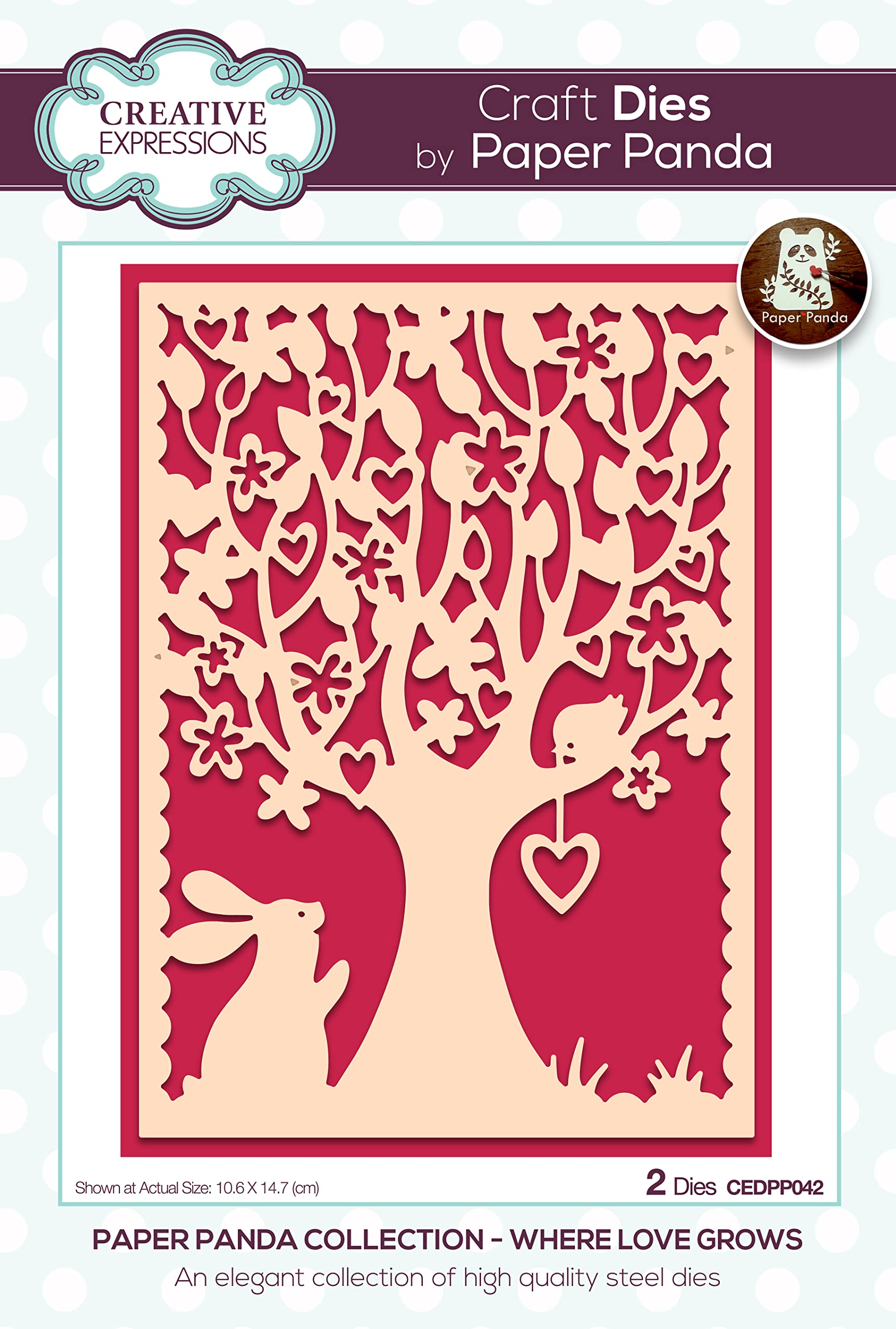Creative Expressions Metal Paper Panda - Where Love Grows - Craft Die