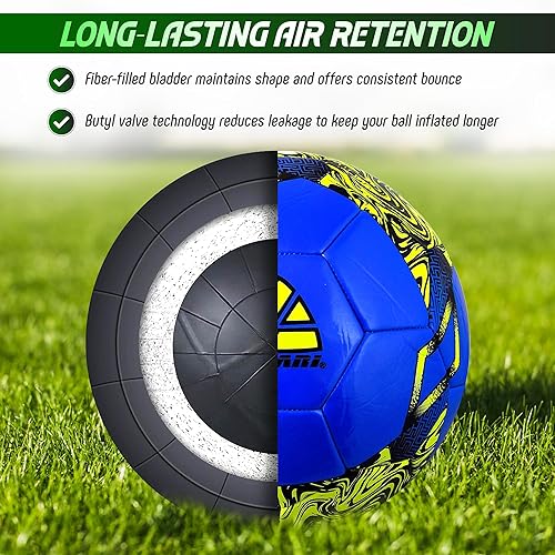 Miniatura 3 de Vizari Toledo - Balón de fútbol para entrenamiento al aire libre y juego divertido, pelota de fútbol de dos tonos en tamaños 3, 4 y 5 para todos los