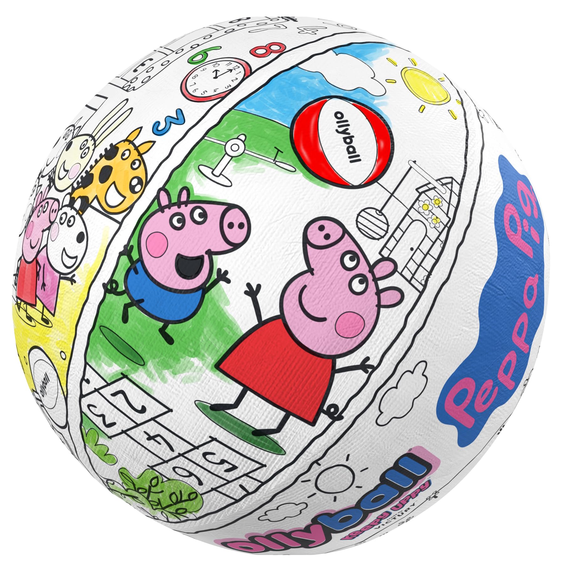 Ollyball Peppa Pig - Toy of The Year Indoor Colorable Kickball - Gifts for Kids and Adults to Play Ball in The House