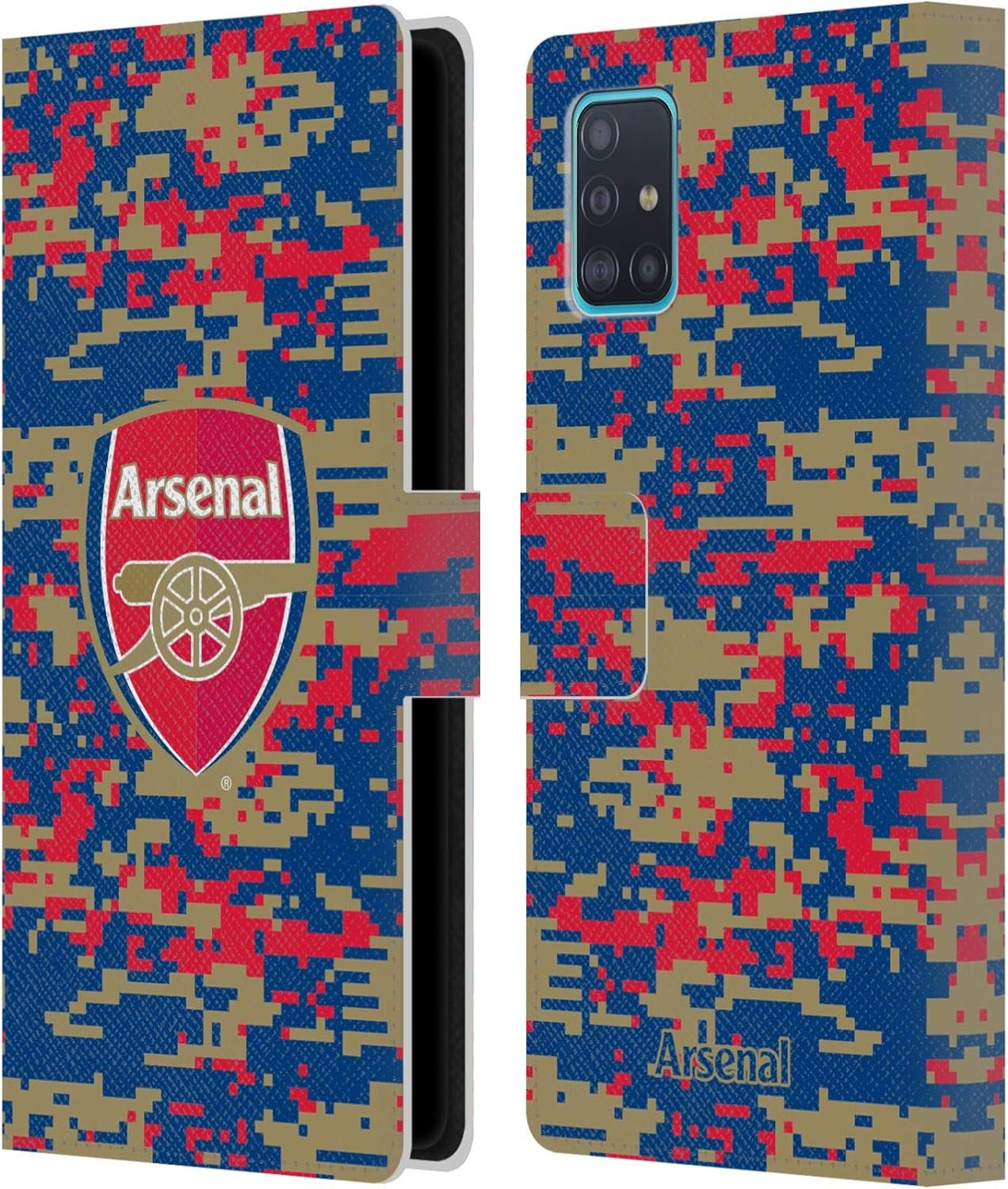 Head Case Designs Officially Licensed Arsenal FC Digital Camouflage Crest Patterns Leather Wallet Case Compatible with Samsung Galaxy A51 (2019)