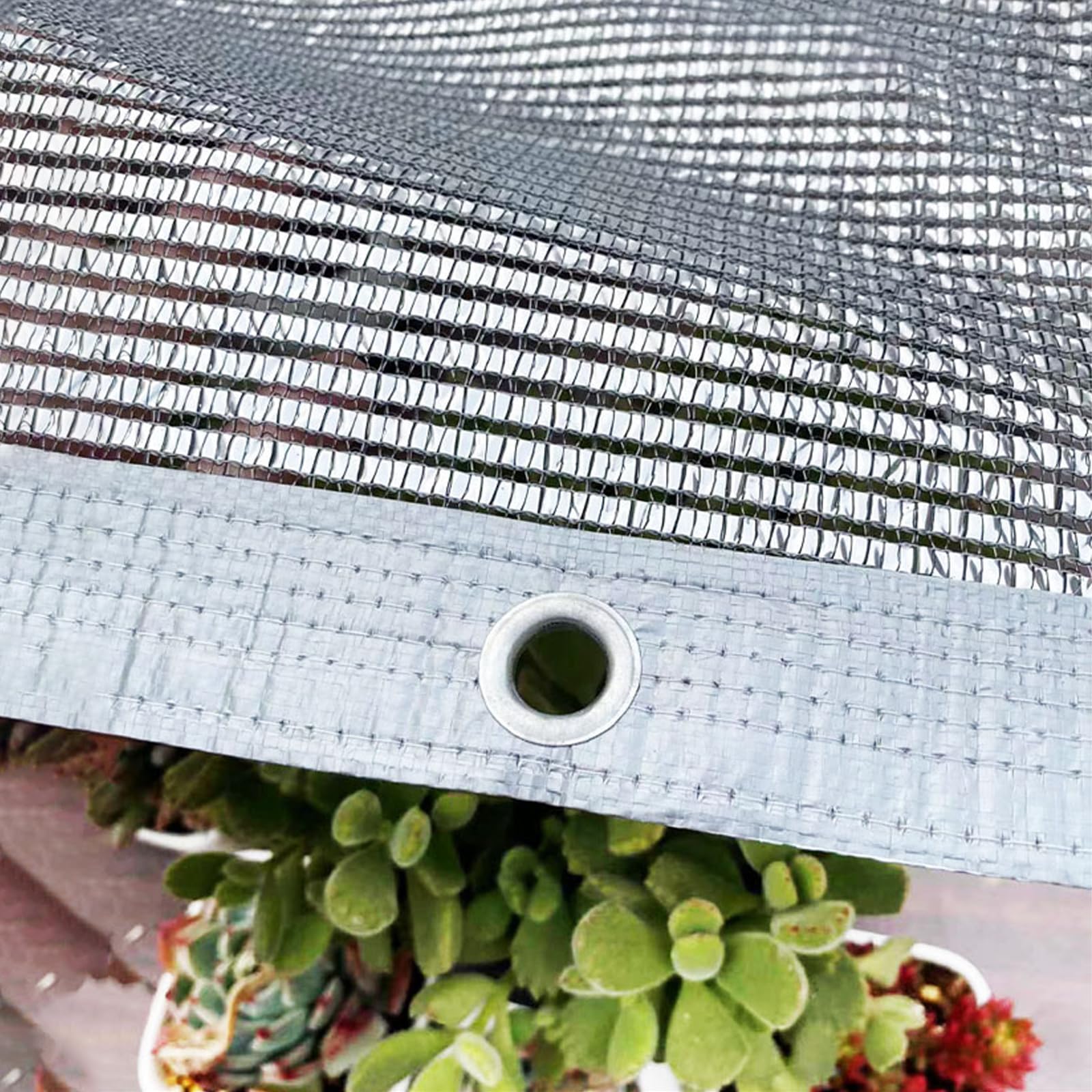 Toldo Vela de Sombra con Ojales 55% Malla de Aluminio Reflectante Tela de Aluminio para Sombra Protección Rayos UV Transpirable para Coches Perros Exteriores Jardin Patio (3X6m)