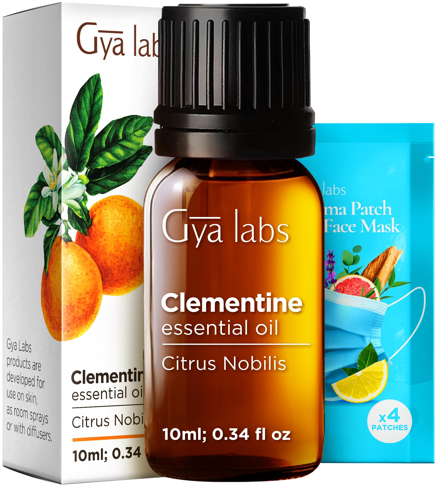 Gya Labs 100% Pure Clementine Essential Oil, 0.34 Fl Oz | Zesty Aroma for Skin & Candles - main product image