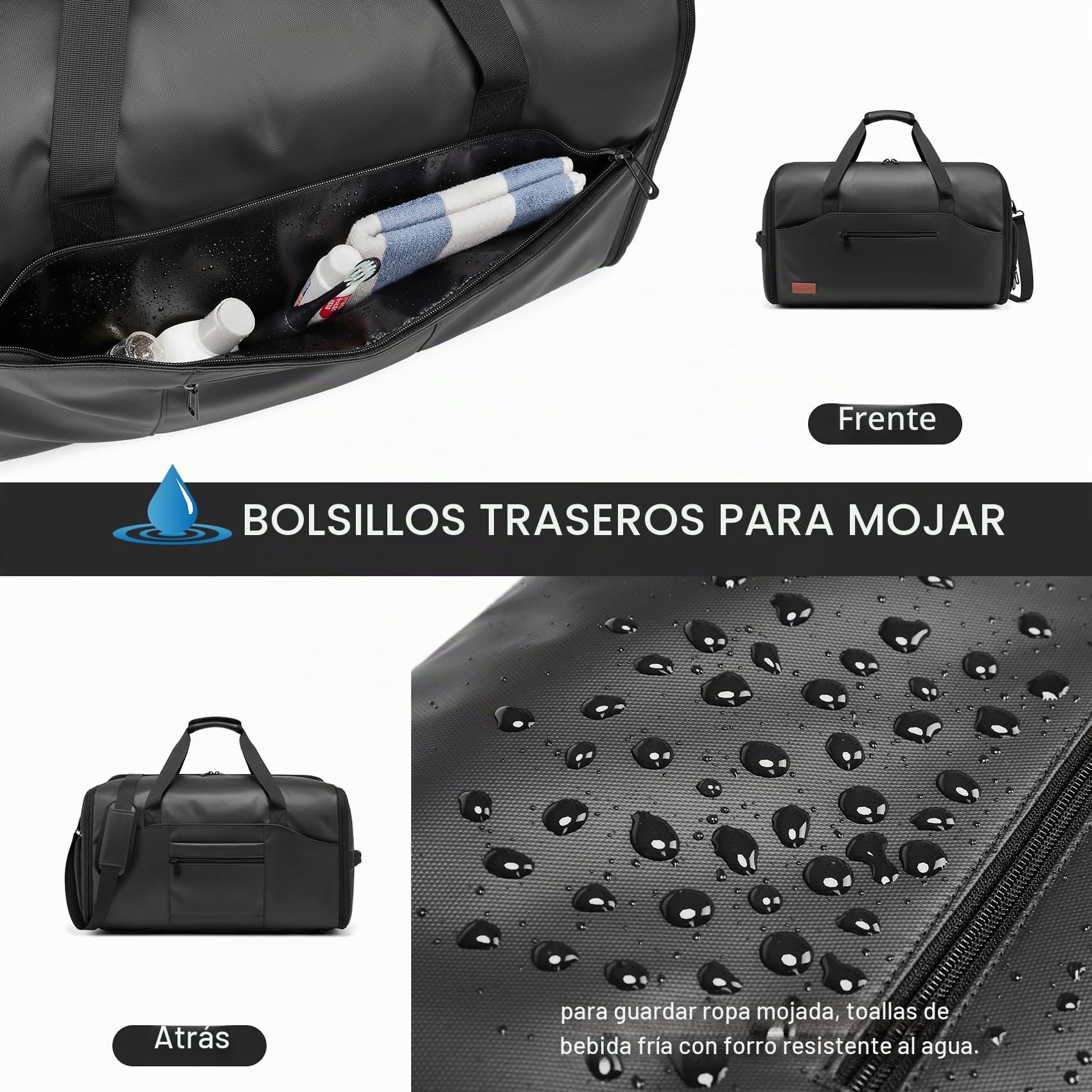 Moulyan - Bolsas de Lona para Ropa de Viaje, Bolsa de Transporte Convertible con Compartimento para Zapatos, Bolsa de Viaje Impermeable 3 en 1 con Correa para el Hombro para Hombres y Mujeres