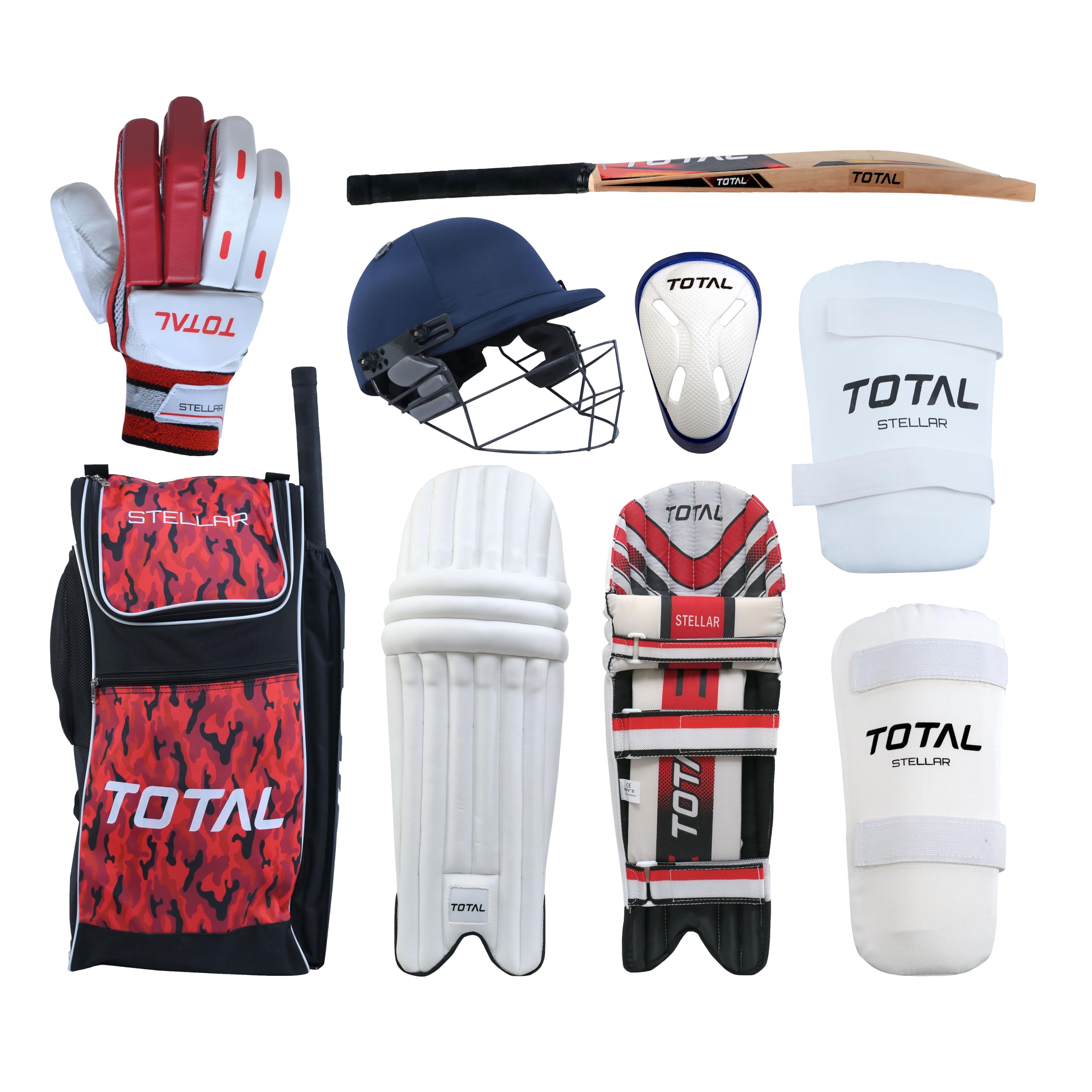 Total Premium Full Cricket Kit Set with Bat, Helmet & Protective Gear | Complete Cricket Kit for Boys (Ages 4-11, Sizes 1-3), Youth (Ages 12-15, Sizes 4-6) & Adults (FS)| Ideal for Training & Matches-image-49