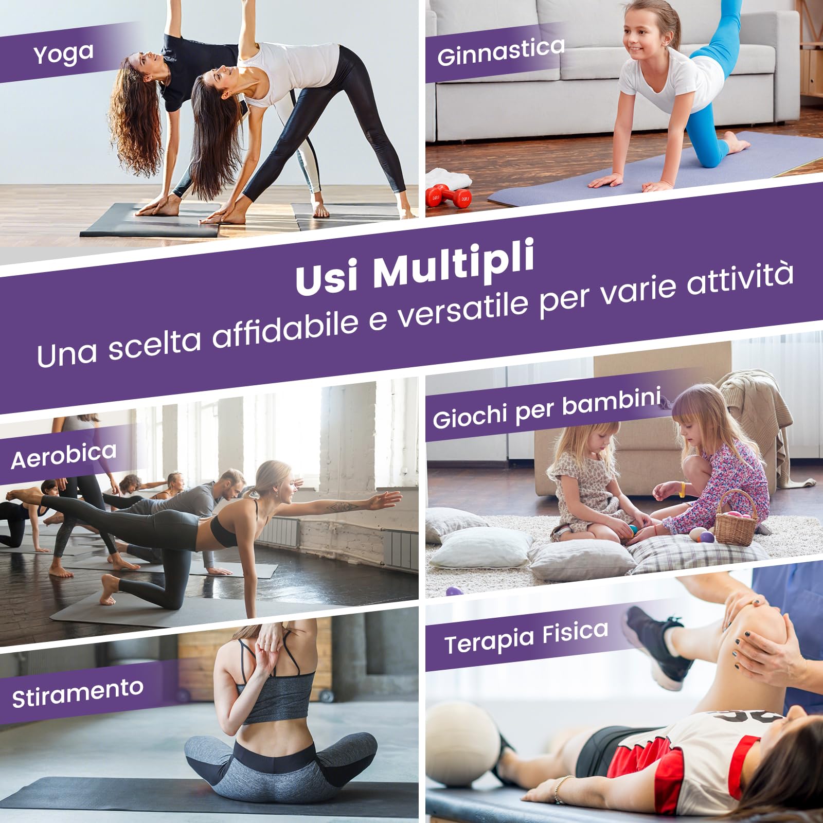 COSTWAY Tappetino Palestra Pieghevole a 4 Pannelli, Tappetino Ginnastica 300 x 117 x 5 CM con Maniglie e Chiusure a Strappo, per Ginnastica, Yoga e Stretching