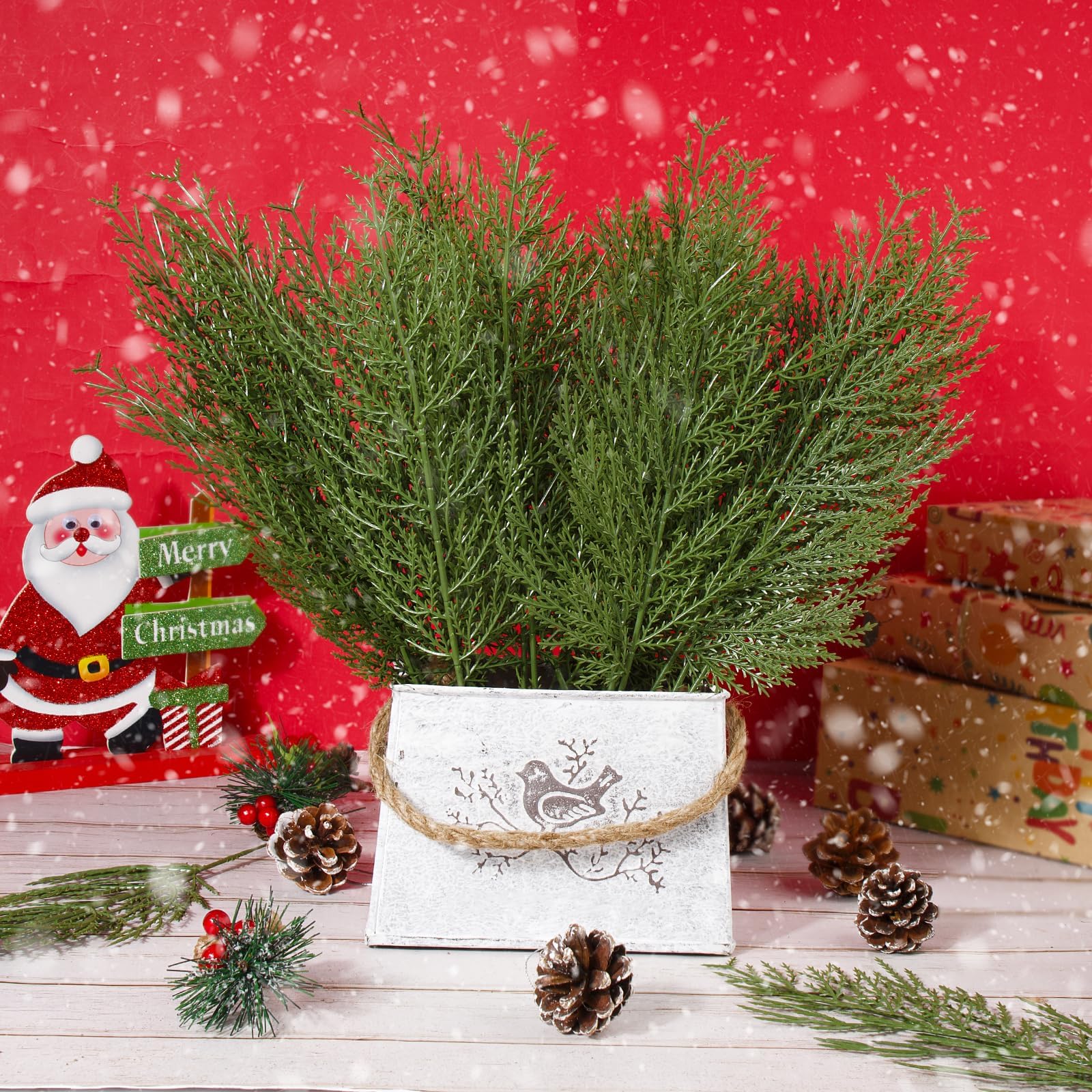 35 PCS Branches De Pin Artificielles Branche De Pin De Noël Fausse