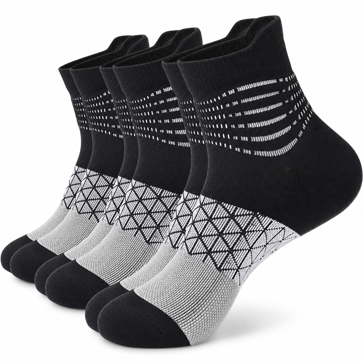 IRAMY Compression Ankle Support Socks Women Wicking Cushioned Athletic Plantar Fasciitis Relief 3/4/6 Pairs