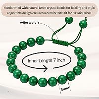 Vista 620 de Amazing Gemstone Crystal Bracelet for Women Men's Gifts - Protection Healing Crystal Bracelet - 8mm Gemstone Beaded Adjustable Bracelet Pulseras
