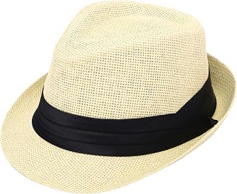 Verabella Women Summer Short Brim Straw Fedora Sun Hat