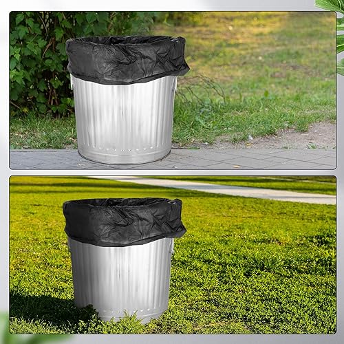 Miniatura 7 de Ziliny Bote de basura galvanizado para interiores y exteriores, a prueba de mascotas, cubo de basura de metal con tapa, contenedor redondo para el