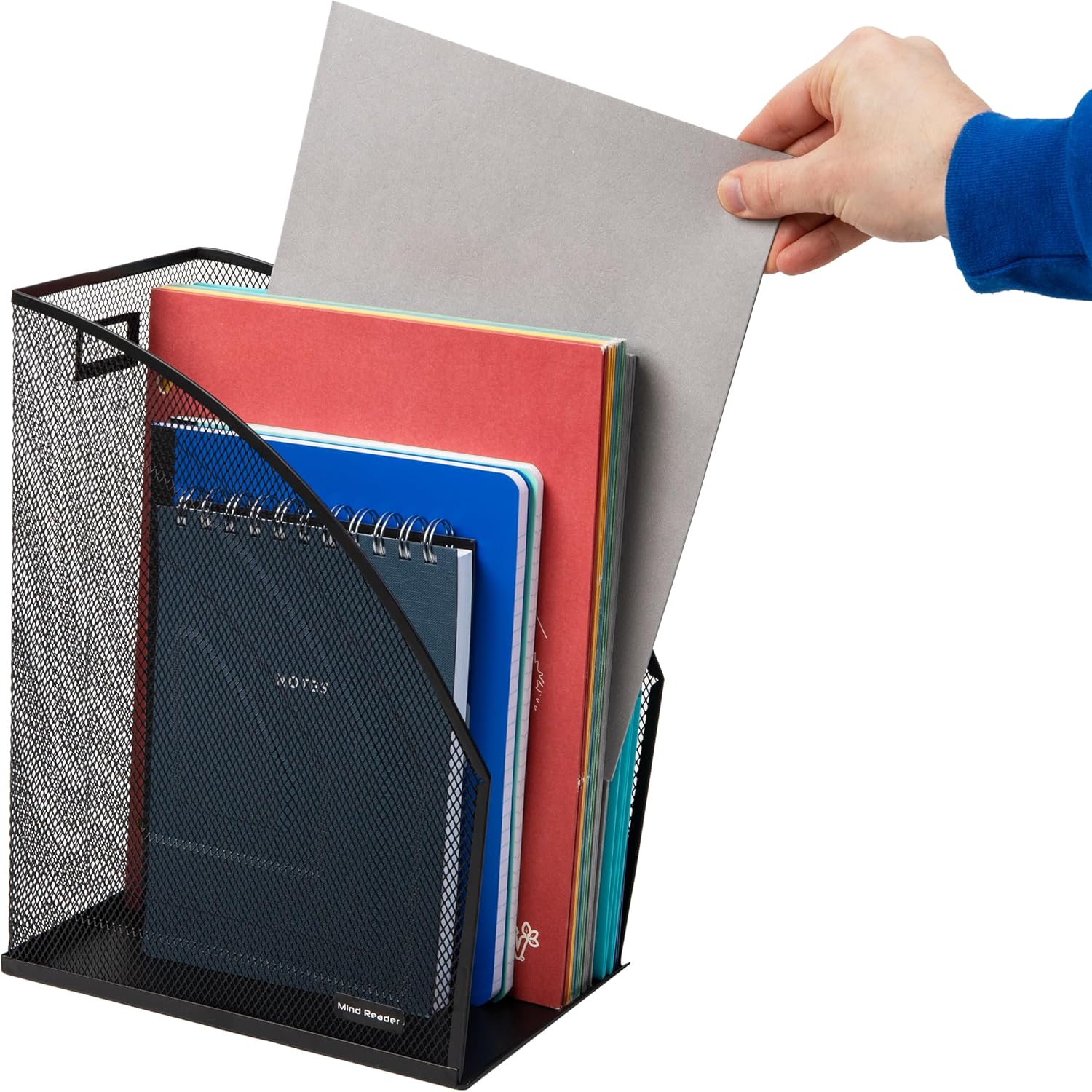 Black Steel Mesh Jumbo Magazine File Organizer Set