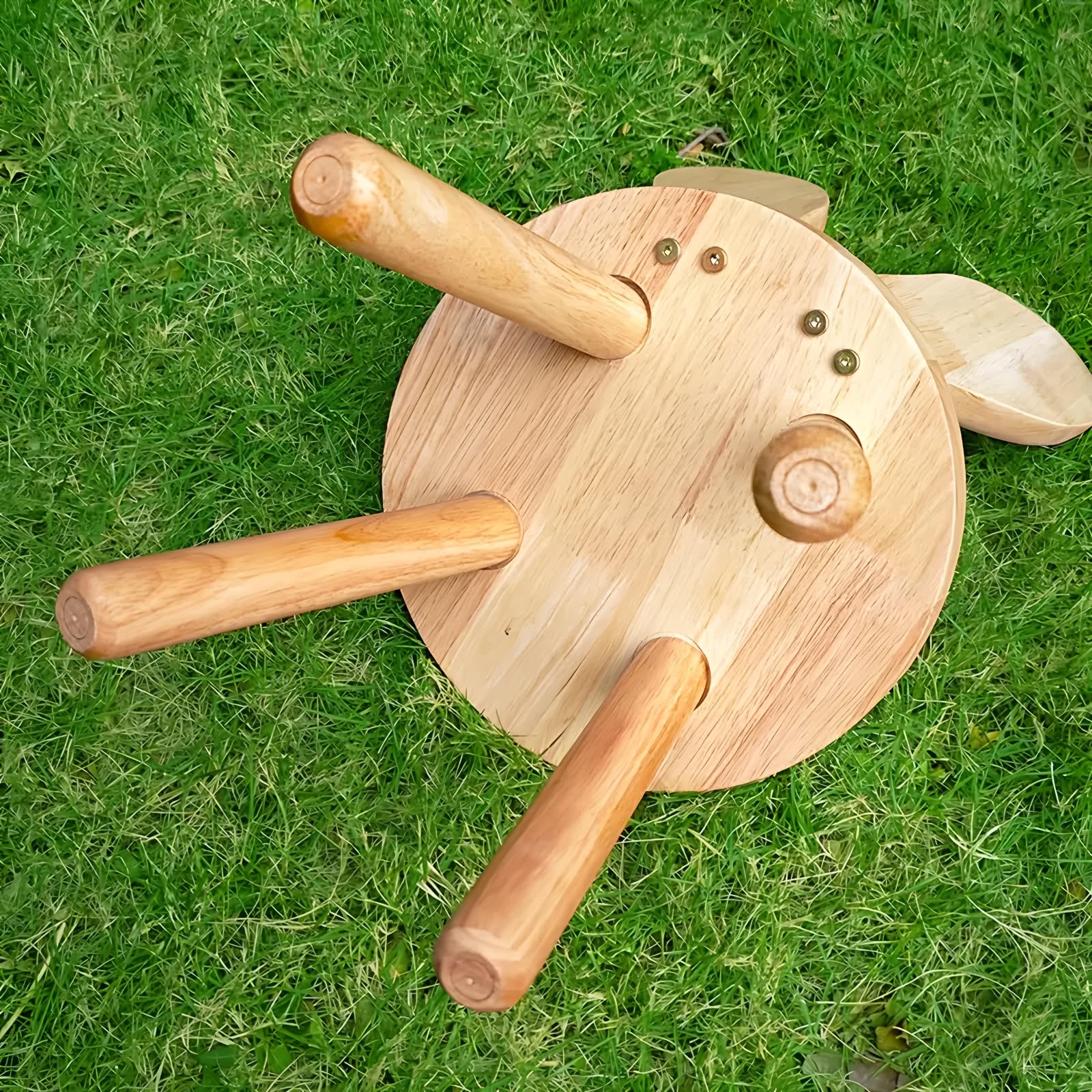Silla de conejo de madera maciza, bonita silla multifuncional de madera de goma resistente para sala de estar, dormitorio, sala de juegos, fácil montaje, diseño cómodo y seguro (sin pelo, 7