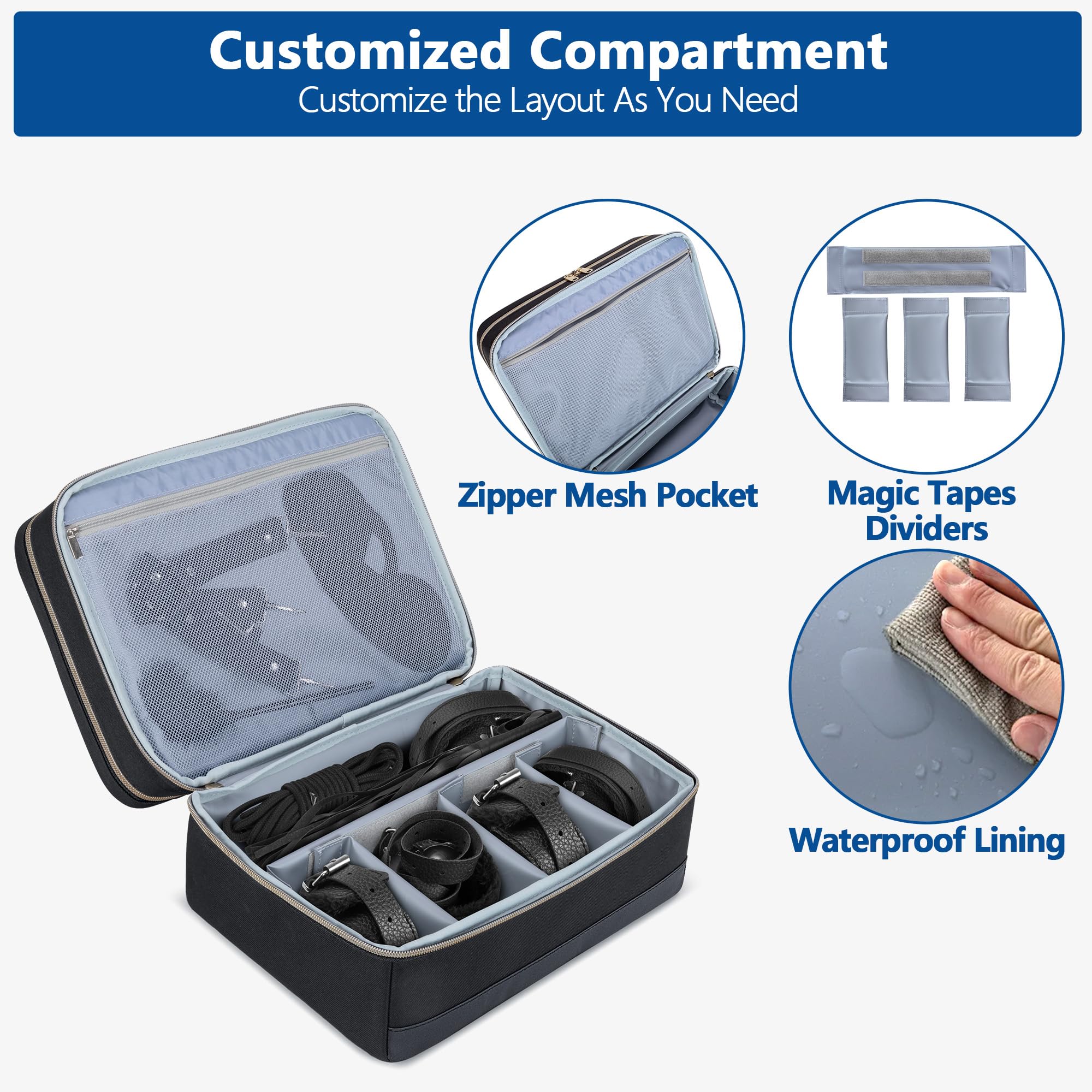 Damero Discreet Bag for Toys, Discreet Lockable Toy Storage Bag, Private Toy Storage Bag Box for Women and Men