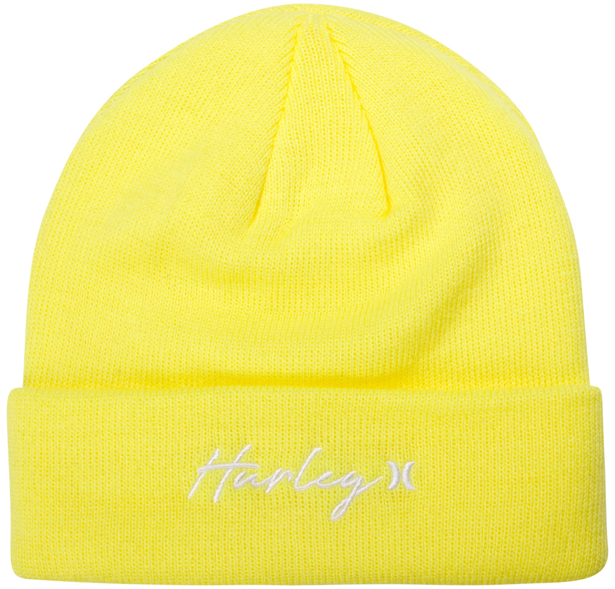 Hurley Women's Winter Hat - Script Cuff Knit Beanie, Size Medium, Infinite Gold