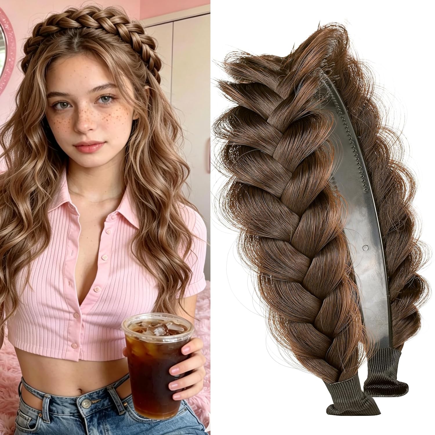 Wide Braided Headband Hoop - Fashion Hair Accessories
