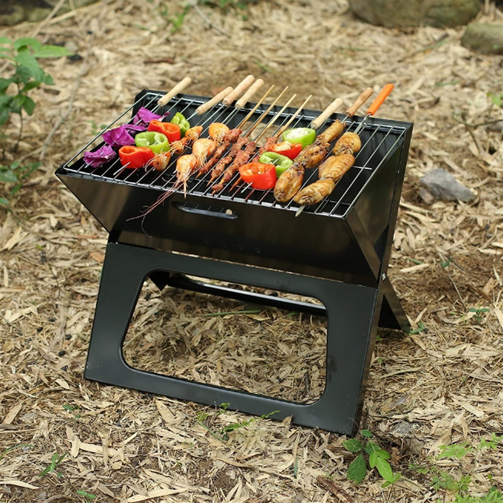 Grill Bbq Przenośny Grill Węglowy Składany Grill Węglowy Kuchenka Węgshish Kabob Grill Ogrodowy Ze Stali Nierdzewnej