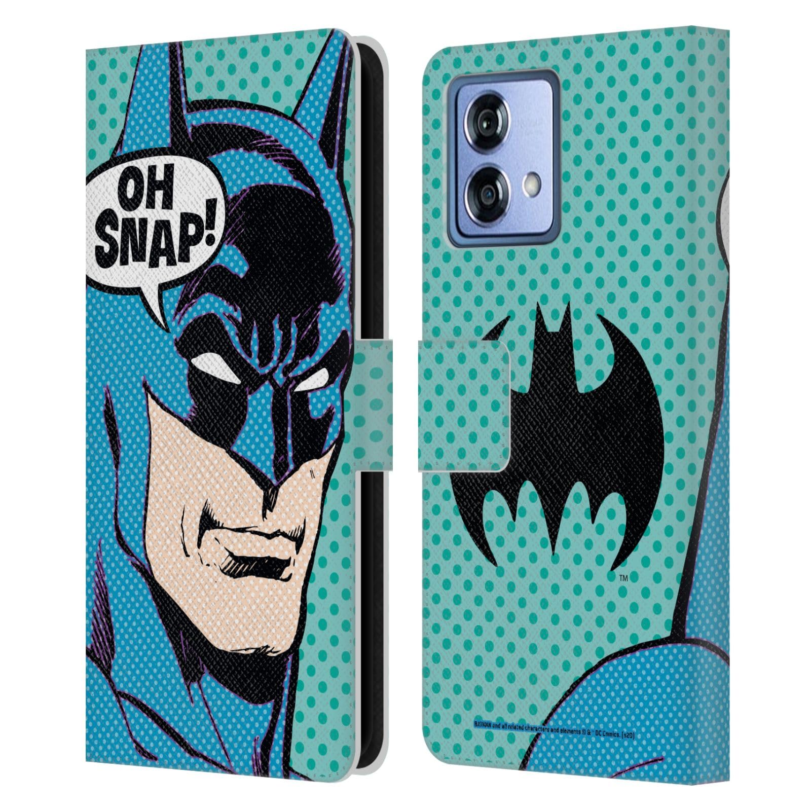 Head Case Designs Officially Licensed Batman DC Comics Pop Art Vintage Fashion Leather Book Wallet Case Cover Compatible with Motorola Moto G84 5G