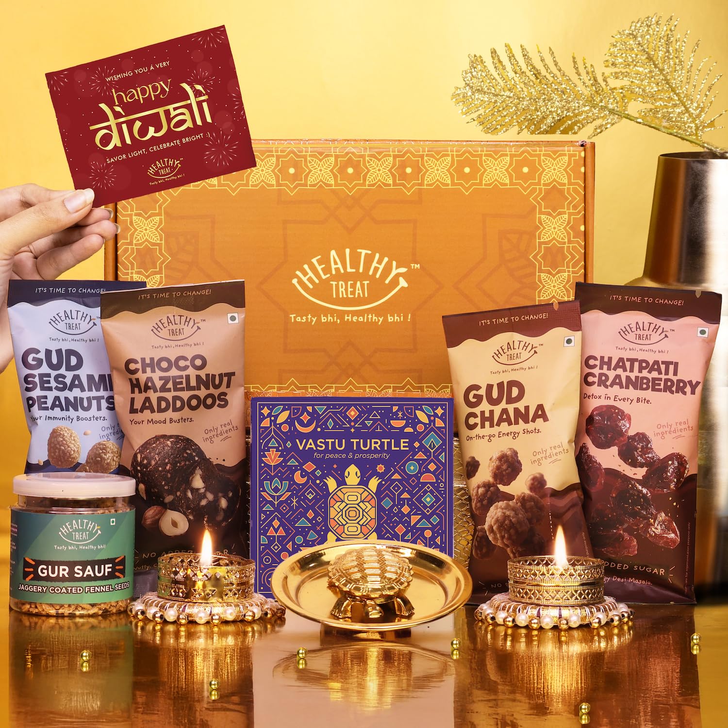Healthy Treat Wholesome Treats Diwali Gift Hamper | Premium Festive Gift Box for Family, Friends & Corporate Gifting | Luxury Snacks & Sweets Combo for Deepavali & Return Gifts-image-25