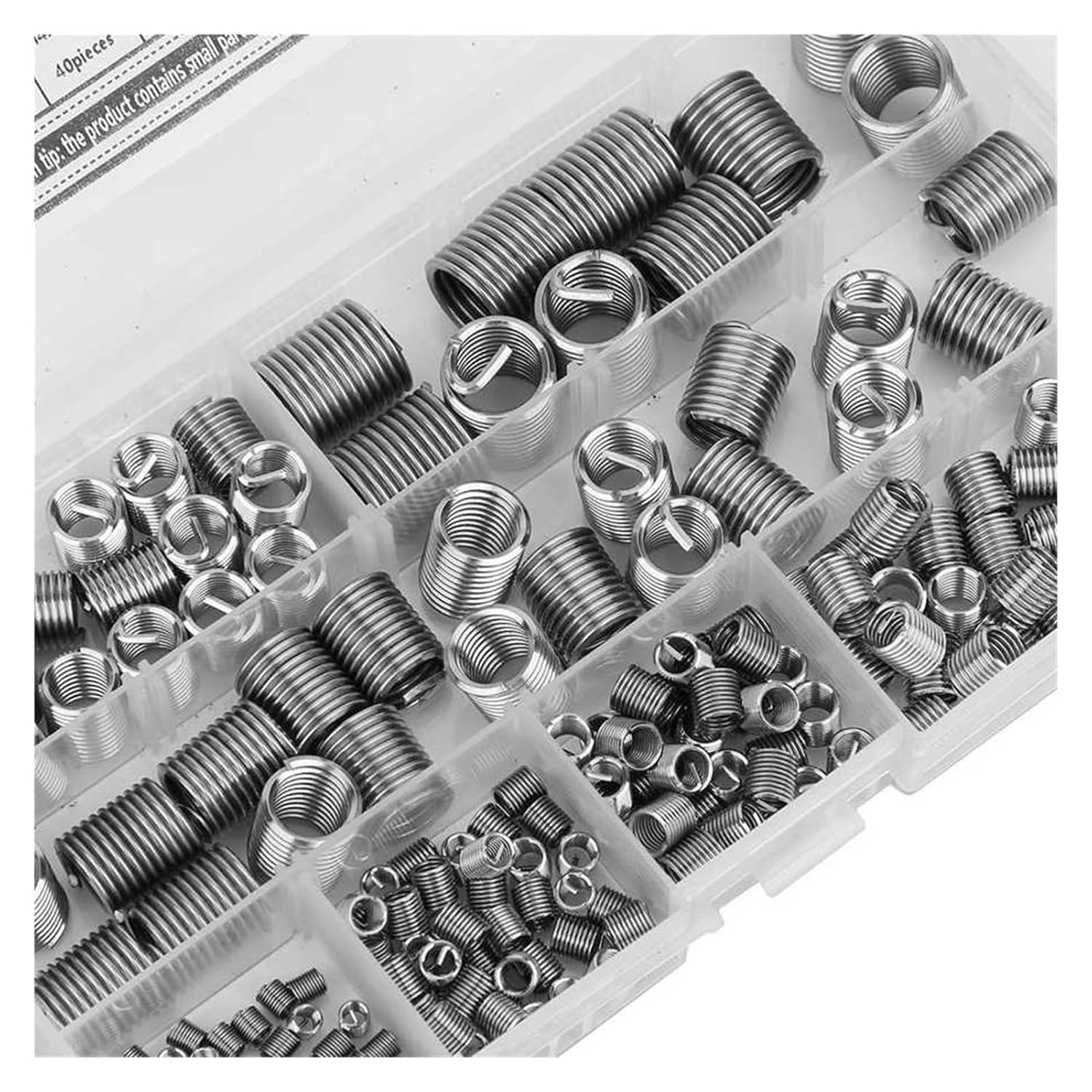 200Pcs Stainless Steel Thread Insert M3/M4/M5/M6/M8/M10/M12 Helical Threaded Repair Insert Wire Screw Sleeve Threads Replacement Nicely