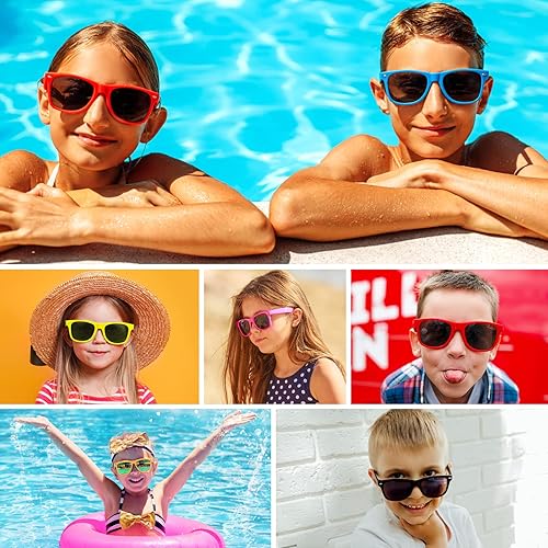 Miniatura 8 de MIAHART Gafas de sol de neón a granel para niños, regalos de fiesta para verano, playa, piscina, fiesta, carnaval, fiesta de cumpleaños
