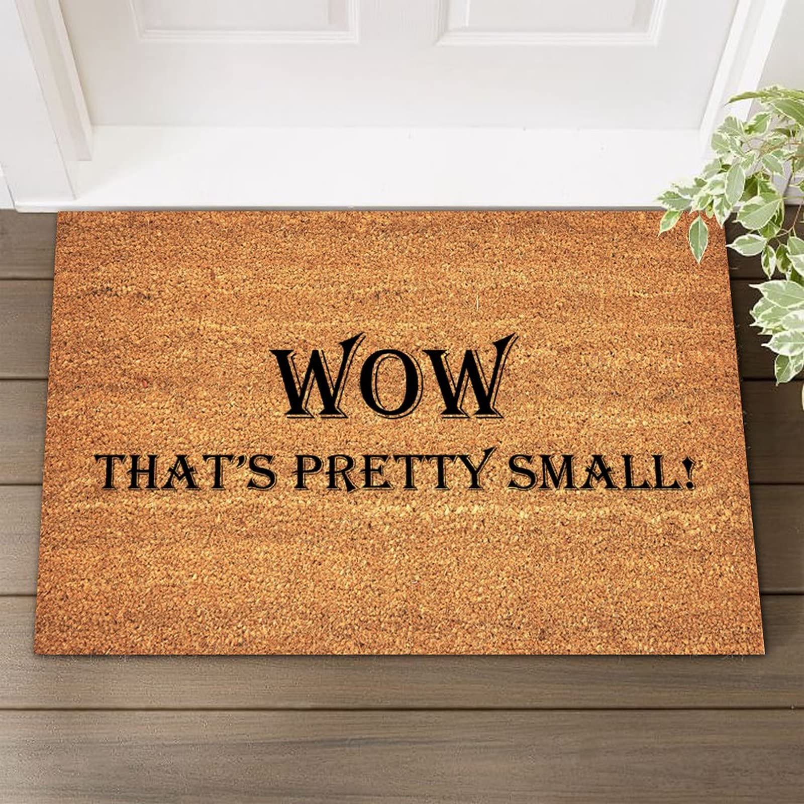 UanMere Coir Mat Easy to Clean wow That's Pretty Amall Industrial Decor 16x24in Inspirational Quotes Entryway Outdoor Floor Door Mat Entryway Outdoor Floor Door Mat