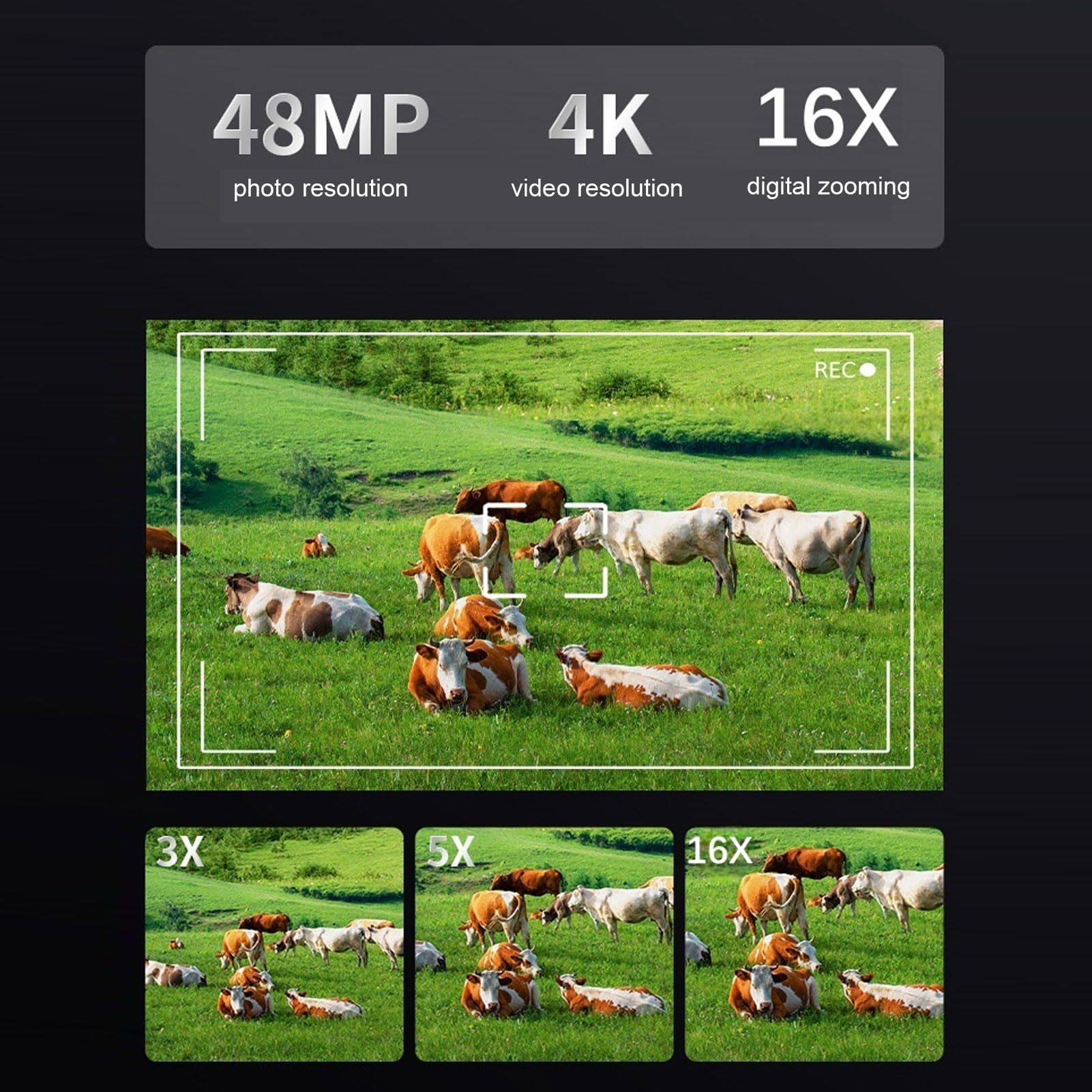 VBESTLIFE des Lunettes de Vision Nocturne, des Jumelles de Vision Nocturne 4K avec Une Batterie Rechargeable de 3000mAh, Une Photo et Une Vidéo, Un écran HD 2,4 Pouces pour Le Camping et