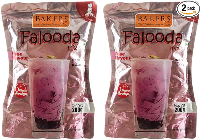 Bakers Falooda Mix, Rose - 200 Grams (Pack of 2)