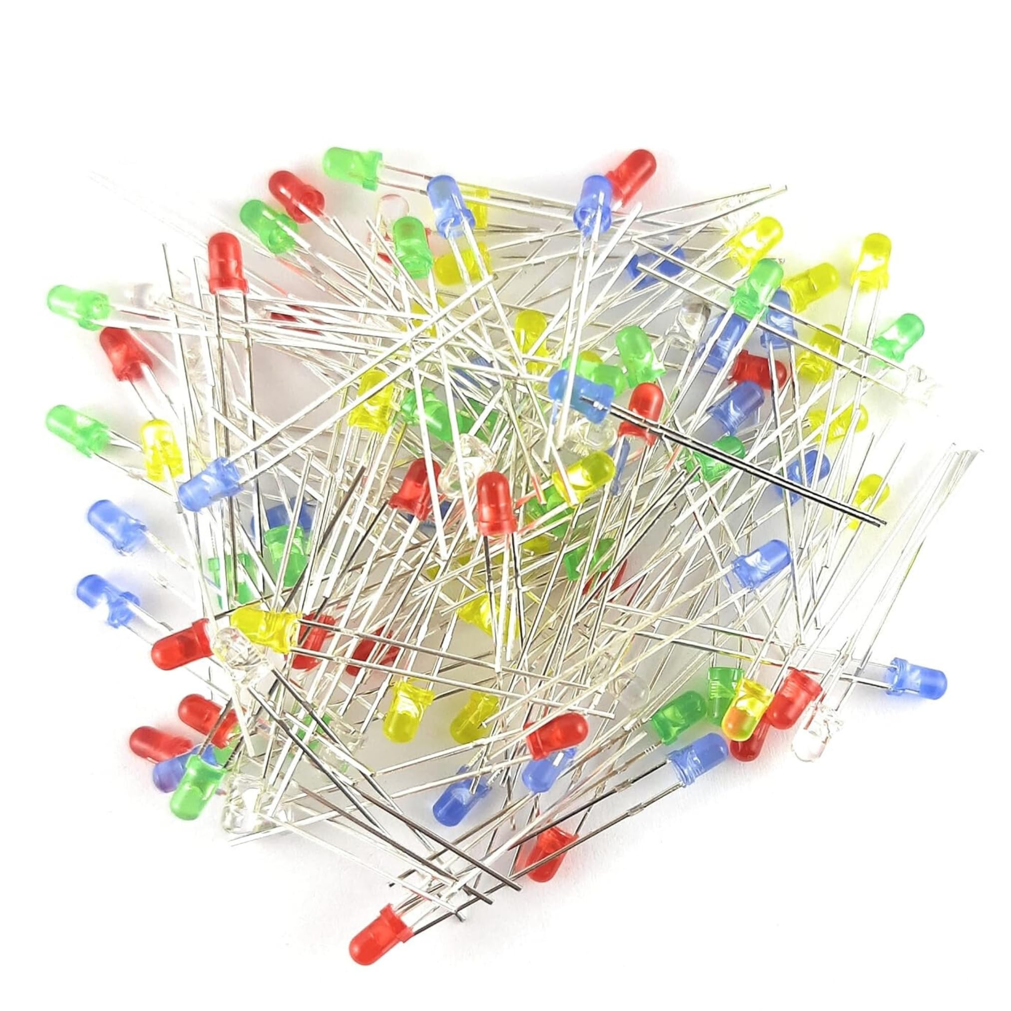 Lalitha 3mm LED Light Kit, Assorted Colors, White Yellow Red Green Blue, DIY Electronics Projects (Pack of 500) - Image 5 thumbnail