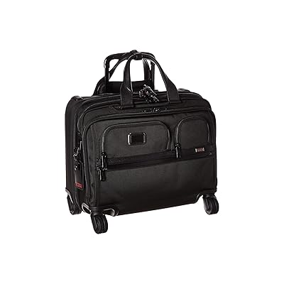 Tumi Alpha 3 Deluxe 4 Wheeled Laptop Case Brief Luggage Black, Ballistic Nylon