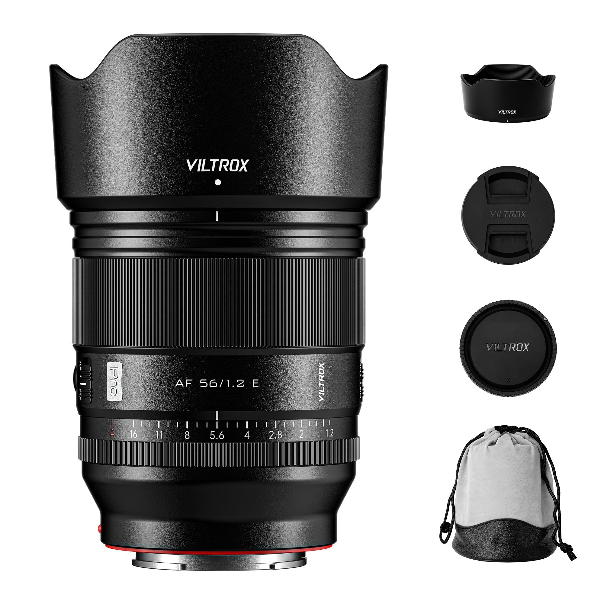 VILTROX AF 56mm F1.2 Pro E Lens for Sony E Mount, 56mm f/1.2 Wide-Angle Fixed-Focus APS-C Lens with HyperVCM Motor Compatible with Sony Camera a7IV a7RV a9II a7CII ZVE1 A1 a6700 a6400