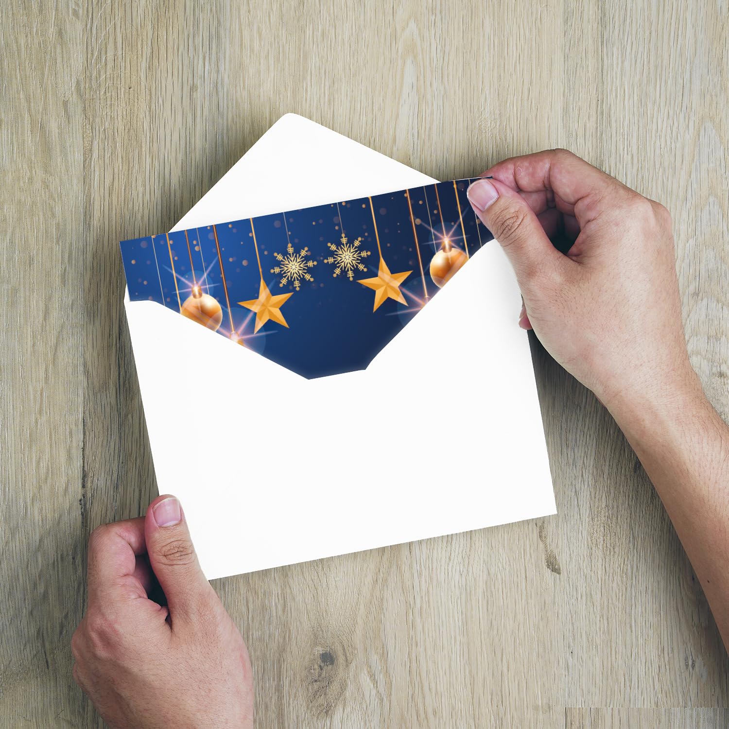 Lot de 30 cartes de Noël élégantes de qualité supérieure - 14,8 x 14,8 cm - Avec enveloppe - Pour entreprises - Cartes pliantes - Cartes de vœux pour Noël - Merry Christmas