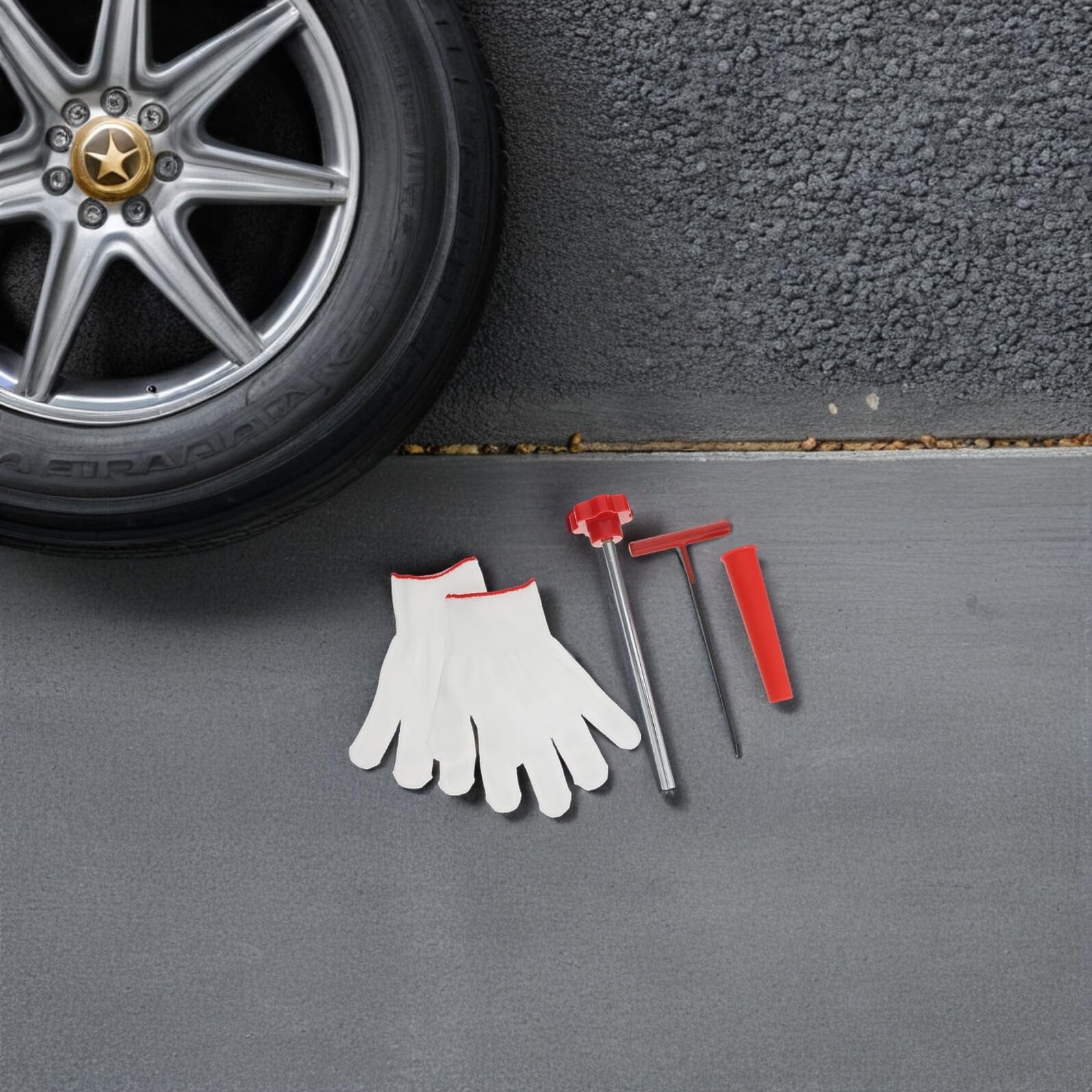 SHINEOFI Kit Riparazione Pneumatici per Auto e Camion Leggero e Portatile in Ferro e Plastico per Riparazioni Automotive e Viaggi