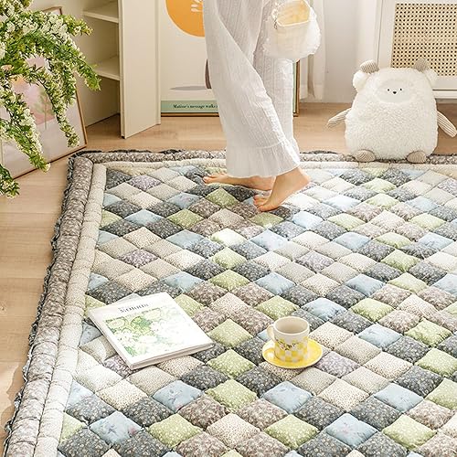 Miniatura 7 de KNVSS Colchón de futón japonés floral de algodón, almohadilla portátil gruesa para dormir, cama enrollable, colchón plegable para sofá, cama,