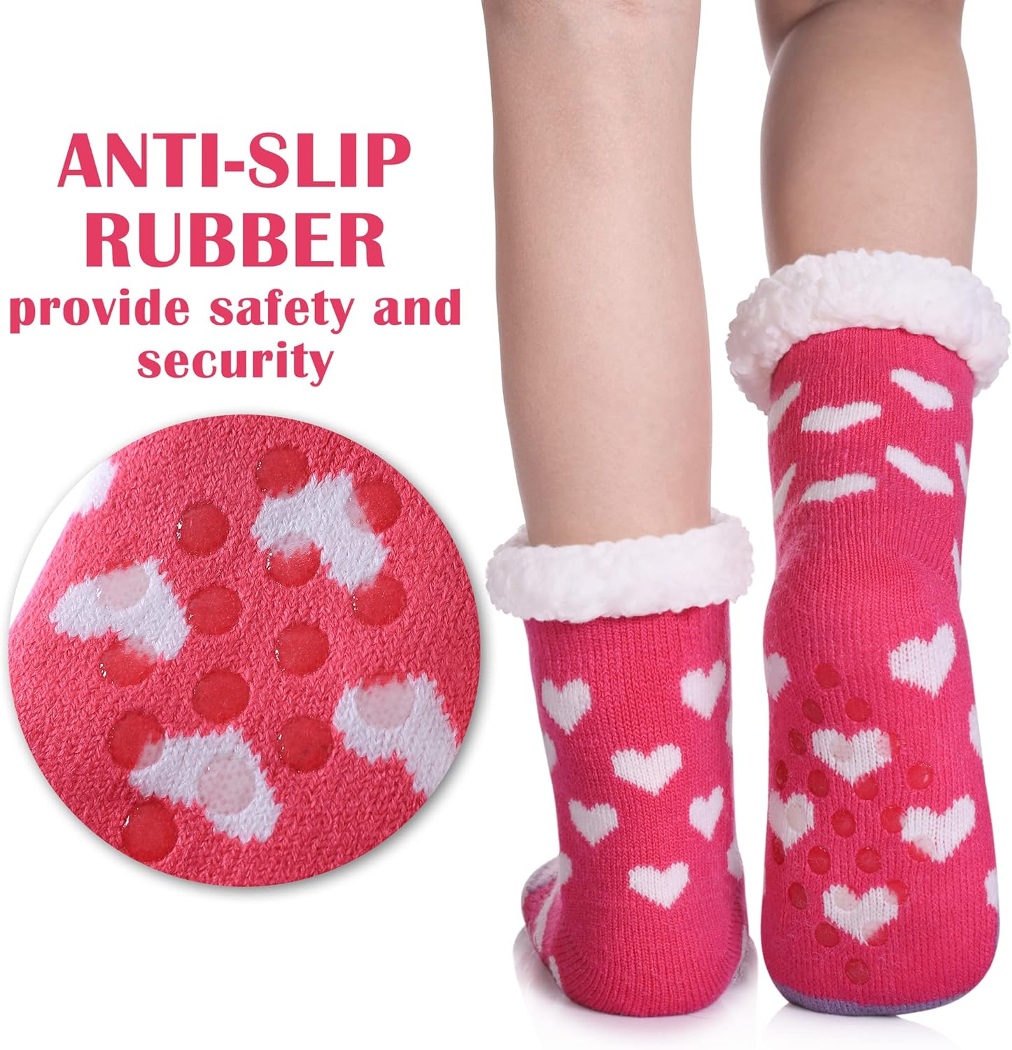 TRUEHAN Kids Girls Boys Slipper Socks Soft Thick Cozy Fuzzy Animal Anti-Slip Winter Thermal Christmas Socks Indoor - Image 4